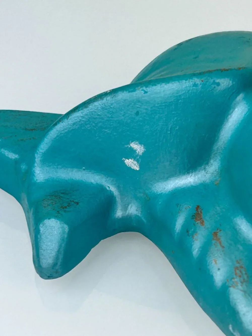 Vintage MCM Teal Chalkware Birds Wall Art Hanging Blue Eyelashes Red Lips Kitsch